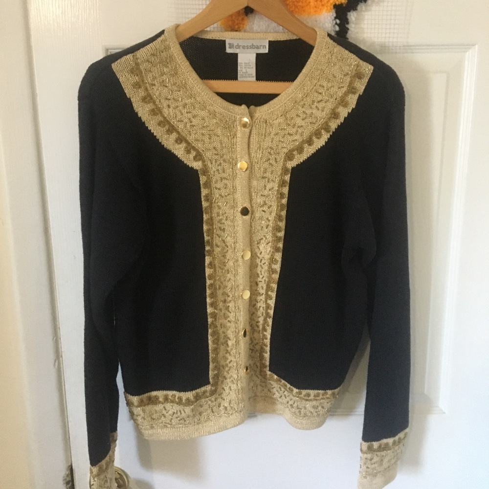 Black and Gold knitted Cardigan